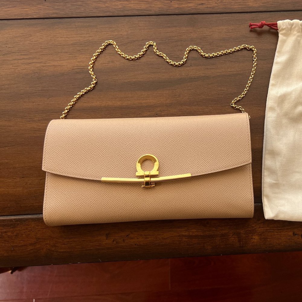 Salvatore Ferragamo Gancini Mini Bag - Beige